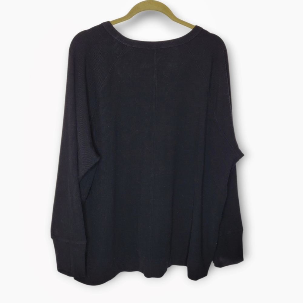 WoolX Ainsley Ribbed Merino Sweater XL Black - Picture 4 of 7